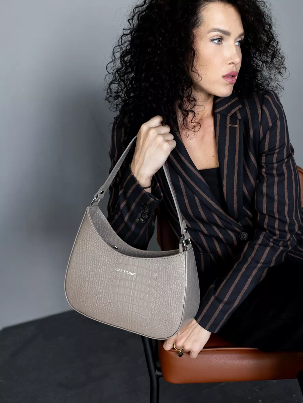 Сумка через плечо натуральная кожа