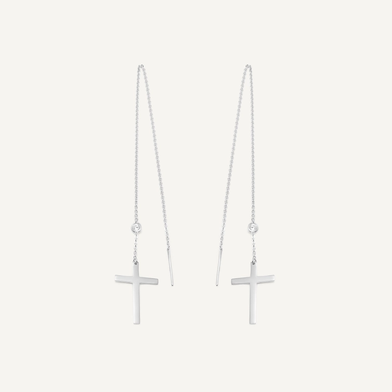 Серьги Крест и Цепочки
