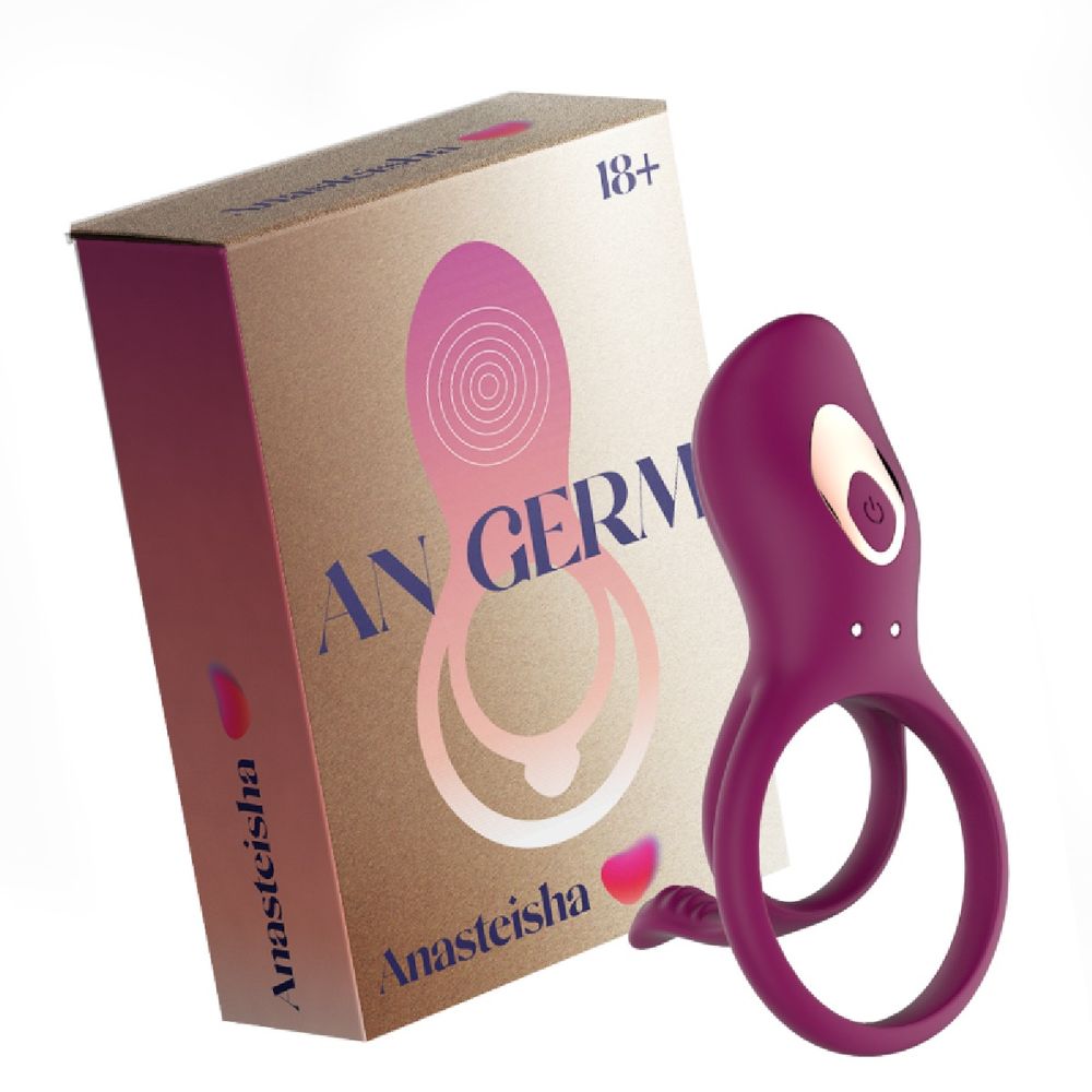 Кольцо эрекционное с вибрацией an germ фиолетовый