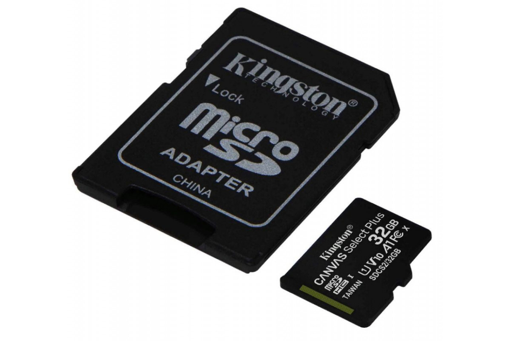 Карта памяти Kingston microSDHC Canvas Select Plus Class 10 UHS-I U1 (100MB/s) 32GB + ADP