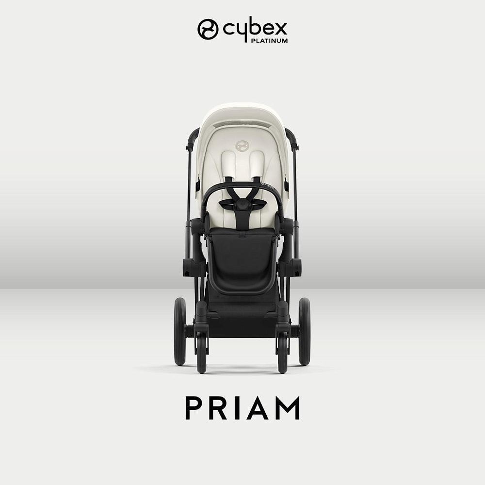 Коляска Cybex Priam IV Matt Black complete Cloud T Peach Pink Plus Base T 3 в 1 Off White