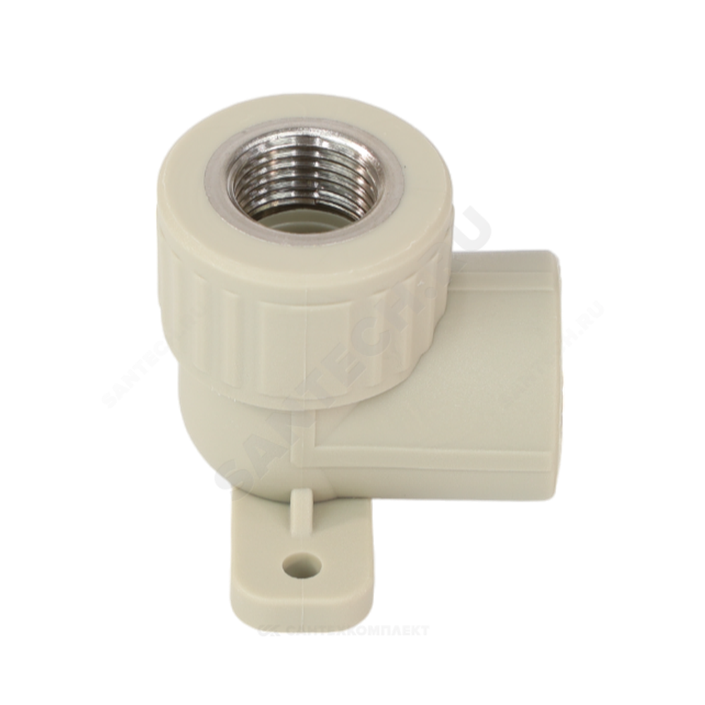 Угольник PP-R комбинированный серый Дн 25х1/2" ВР с креплением VALFEX 10120025Г