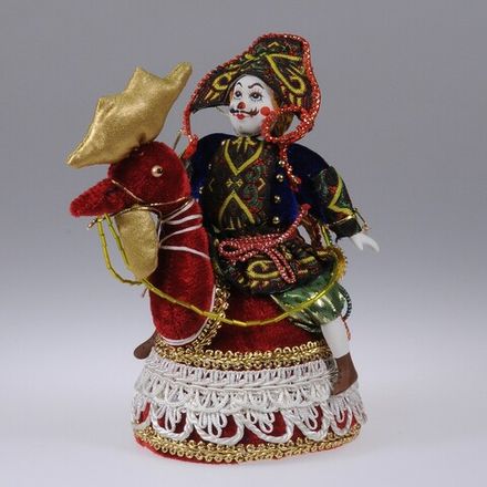 Шутейная кукла "Солдат на петухе"