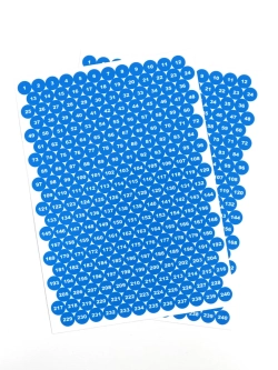 Наклейки парные с номерами от 1 до 240, диаметр 10мм