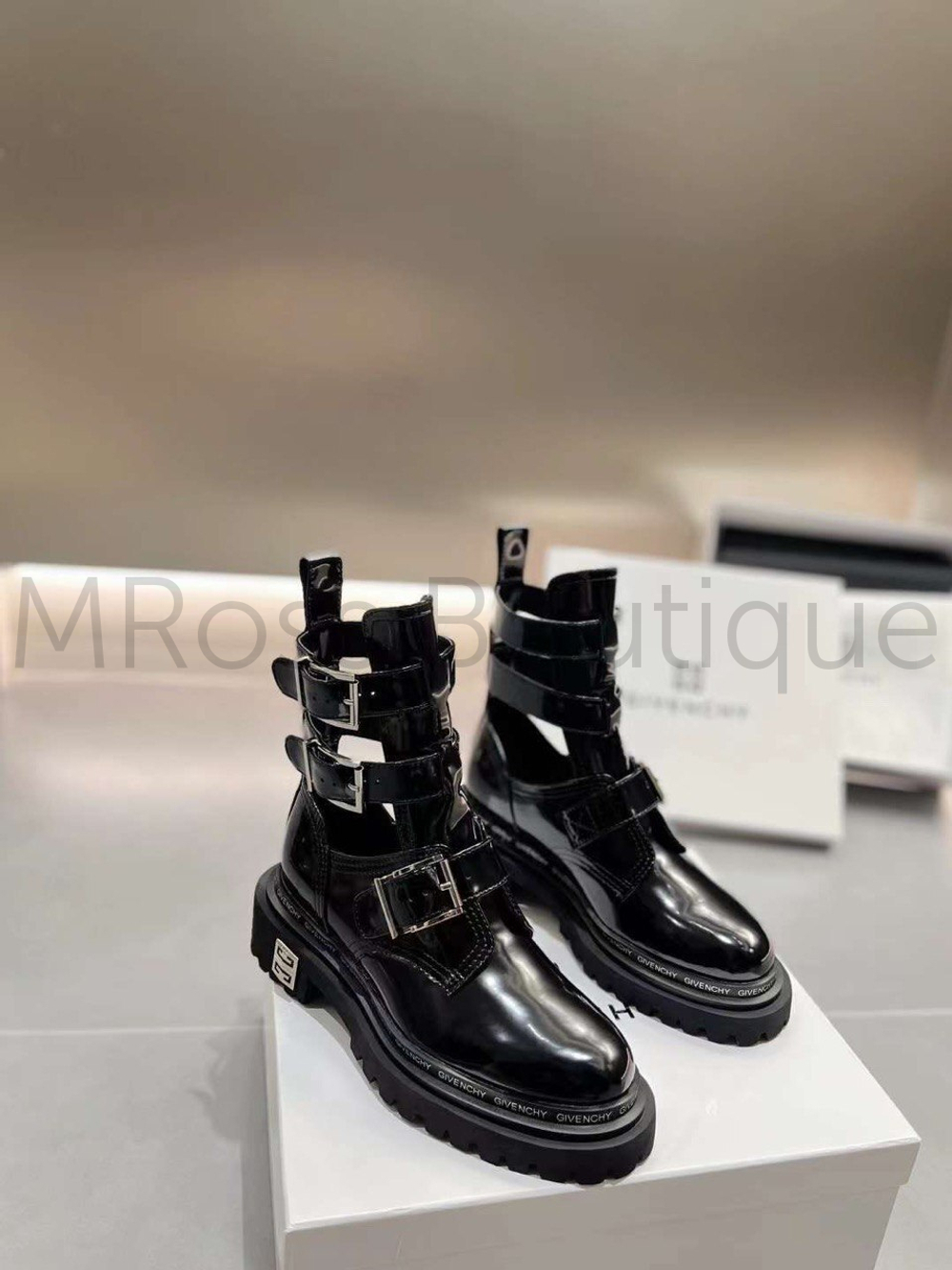 Женские лакированные ботинки Givenchy Живанши люкс класса