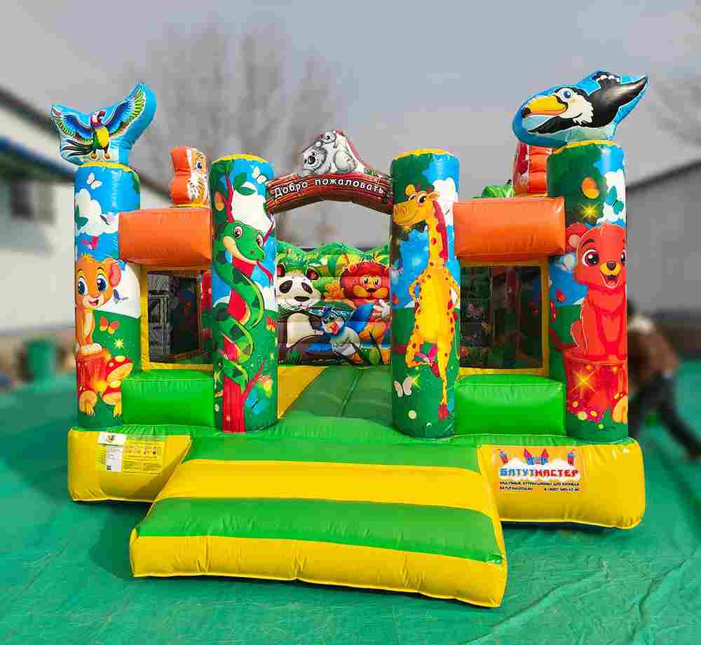Коммерческий надувной батут «В гостях у зайки» 4*4*3 м, без горки