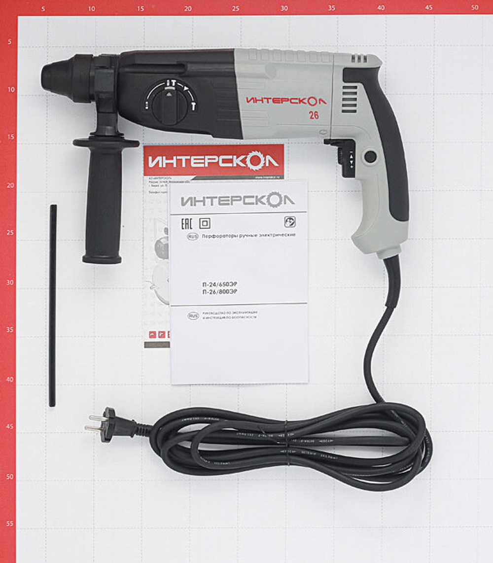 Перфоратор Интерскол П-26/800ЭР 426.0.1.00, без аккумулятора, 800 Вт