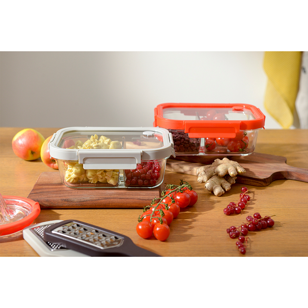 Контейнер для запекания и хранения прямоугольный 1л Smart Solutions светло-серый