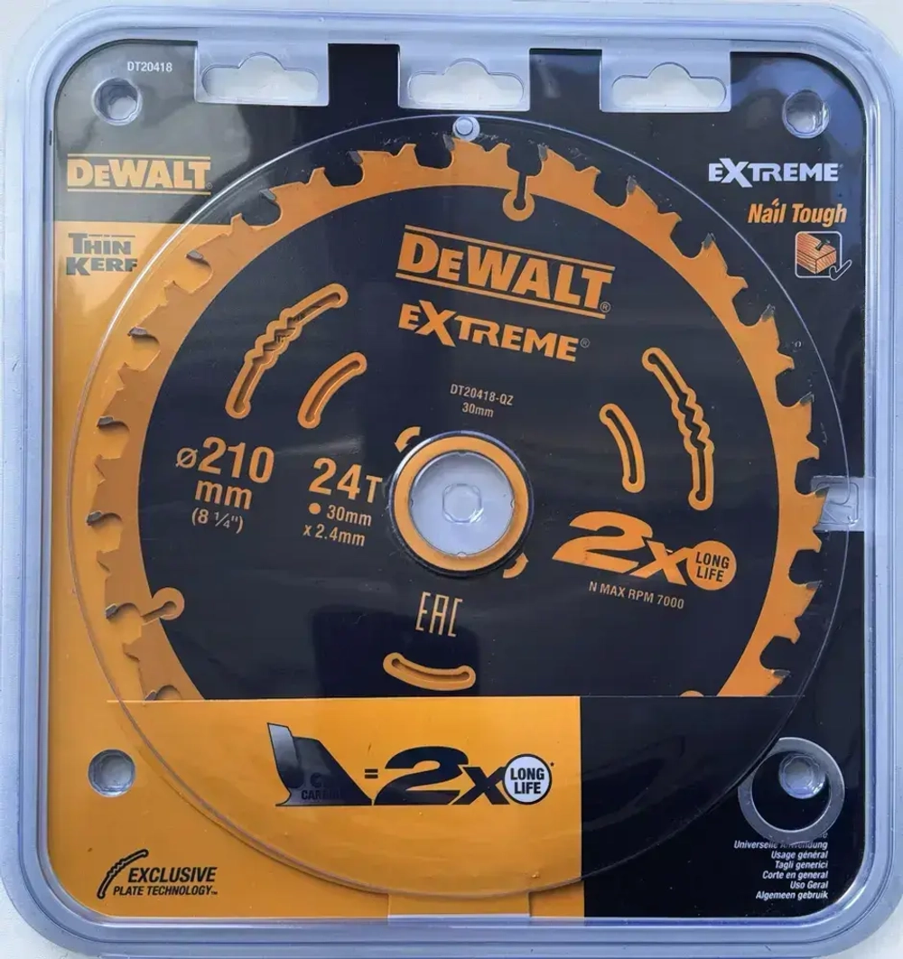 Диск пильный по дереву DEWALT Extreme 210 x 30 мм, 24 зуб