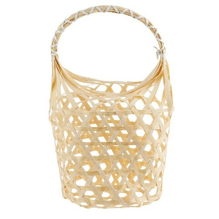 Корзина плетеная (бамбук) D14хН18/30см (Натуральный)