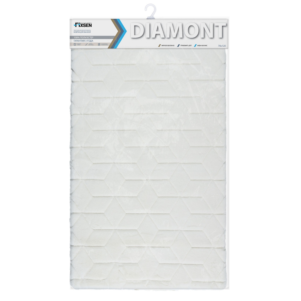 "DIAMONT" Коврик для ванной 1-ый белый (70х120см) FX-9050W