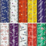 Бумага упаковочная 70x100см. "Funny Notes" 10 дизайнов в ассорт. (Золотая сказка)