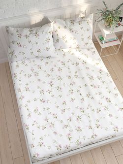 Постельное белье сатин Milky Garden "Весна" семейное Наволочка 50х70 см 2 шт Простынь 240x215 см Пододеяльник 145x215 см 2шт