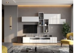 Полка Валенсия книжная белый текстурный