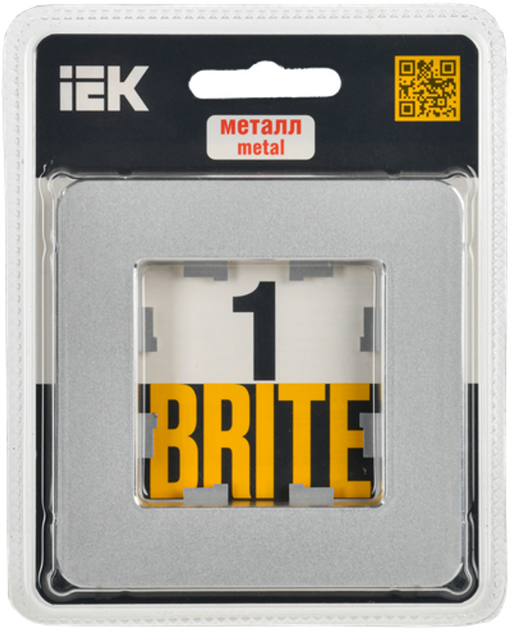 BRITE Рамка 1-местная РУ-1-1-Бр металл алюминий RE IEK