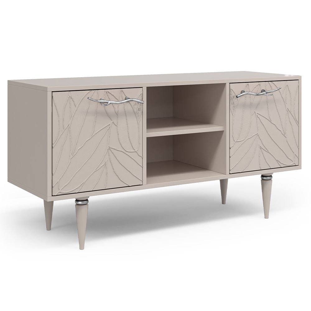 Тумба под ТВ Арт Колор leaves 117см Классик Сильвер Серый агат