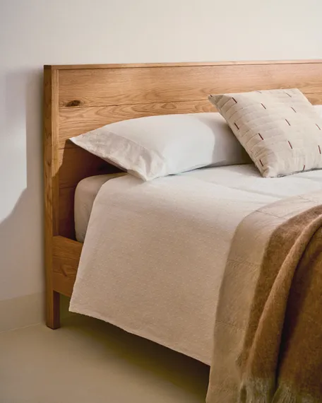 Кровать Alguema из дубового шпона с натуральной отделкой для матраса 160 x 200