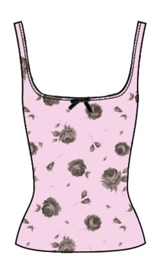 Ши (Shi), топ из сиреневого бифлекса с цветочным принтом