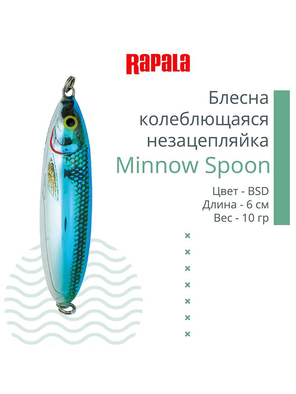 Блесна для рыбалки колебалка Minnow Spoon, 8см, 22гр