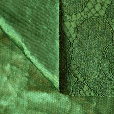 Ткань Кружево корд на трикотажной основе, 240 гр/м2, 150 см, зелёный