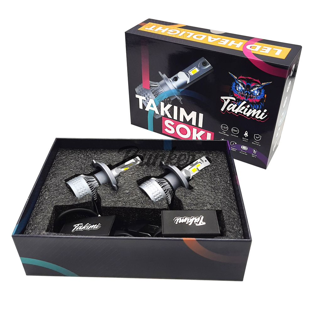 Светодиодные автомобильные LED лампы TaKiMi Soki H4 5500K 12/24V