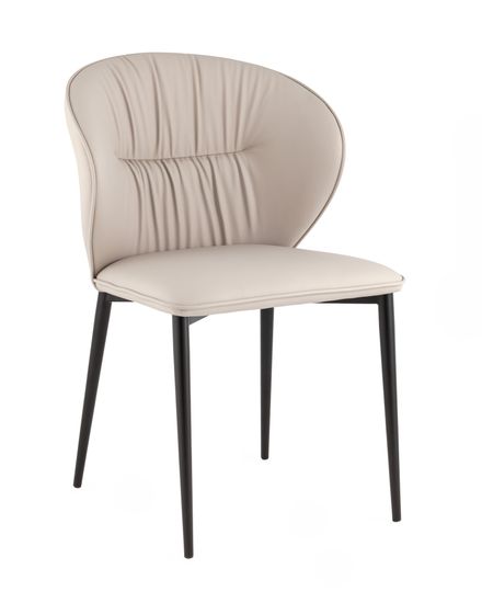 Стул обеденный Deia светло-серая экокожа черные ножки