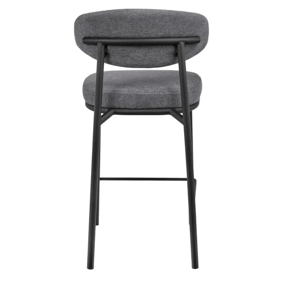 Полубарный стул Arvo 65 см, серый шенилл с черными ножками
