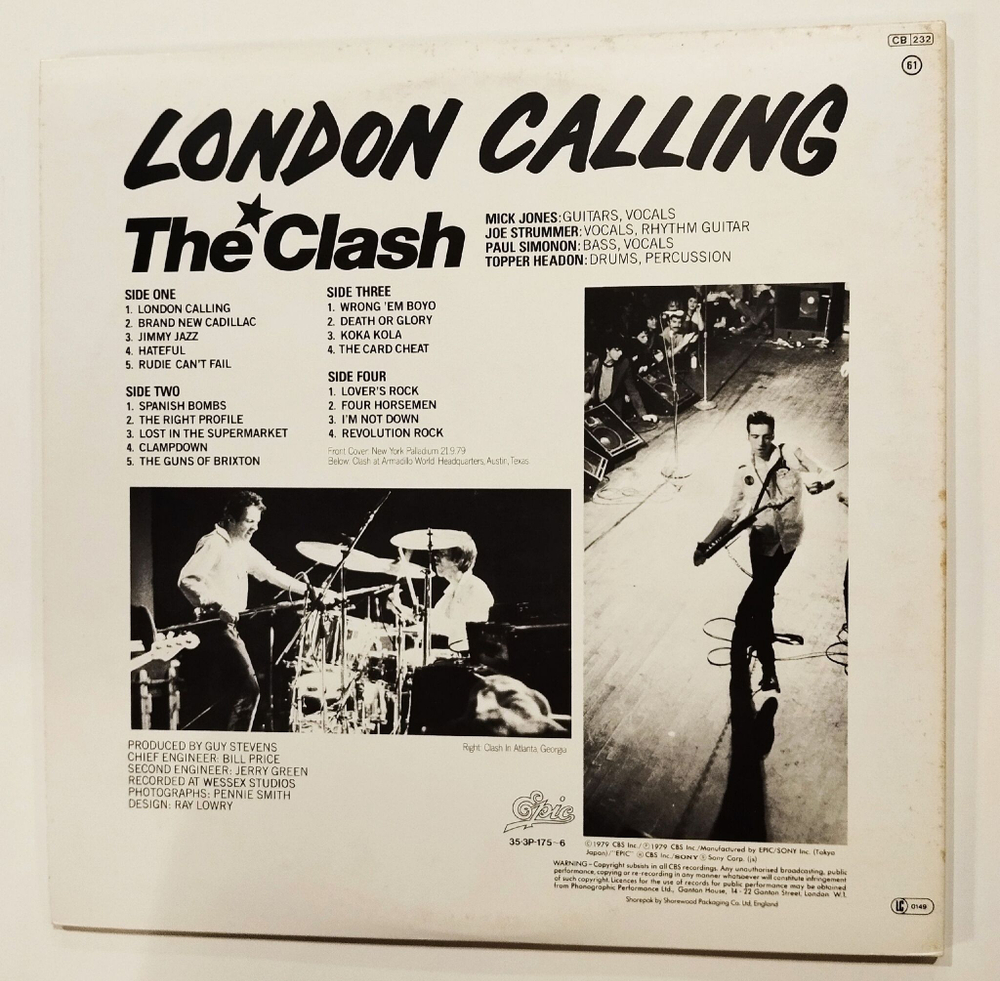 Винтажная виниловая пластинка LP The Clash London Calling 2LP (Japan 1979)