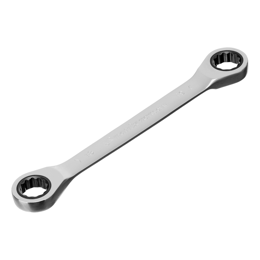 Ключ накидной трещоточный, 18 х 19 мм, CrV, зеркальный хром Matrix Professional