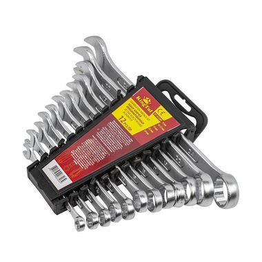 Набор ключей комбинированных 12пр . (8,10-17,19,22,24мм) в пласт. держателе KINGTUL KT-3412MP