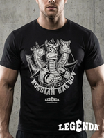 Футболка спортивная хлопковая мужская черная LEGENDA Горыныч белый