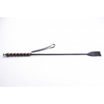 Стек кожаный с деревянной рукоятью и кожаным наконечником (черный) (Цвет: черный)