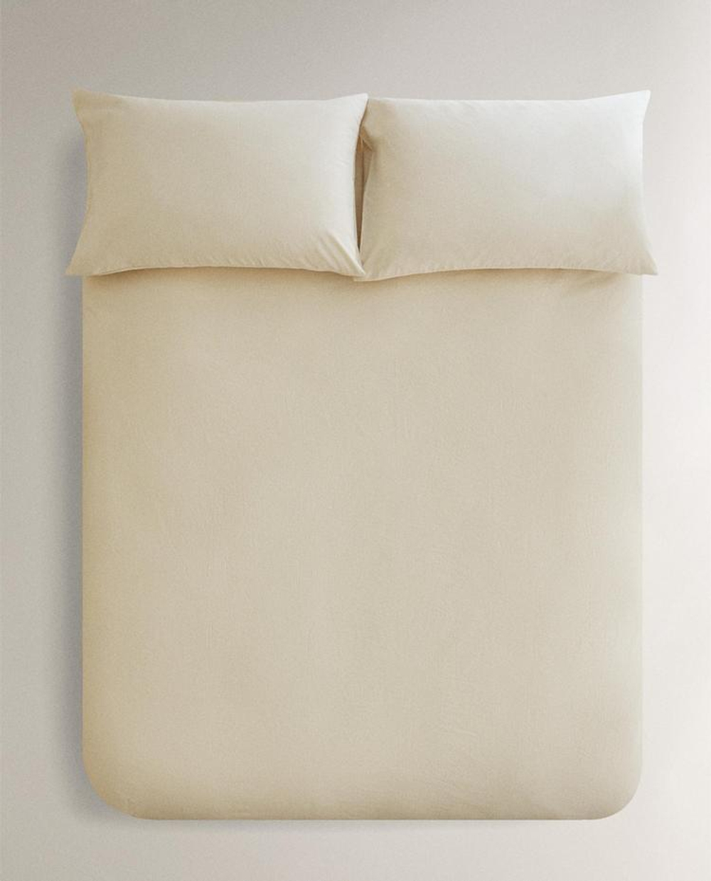 ZARA HOME ХЛОПКОВЫЙ ПОДОДЕЯЛЬНИК В ПОЛОСКУ, БЕЖЕВЫЙ