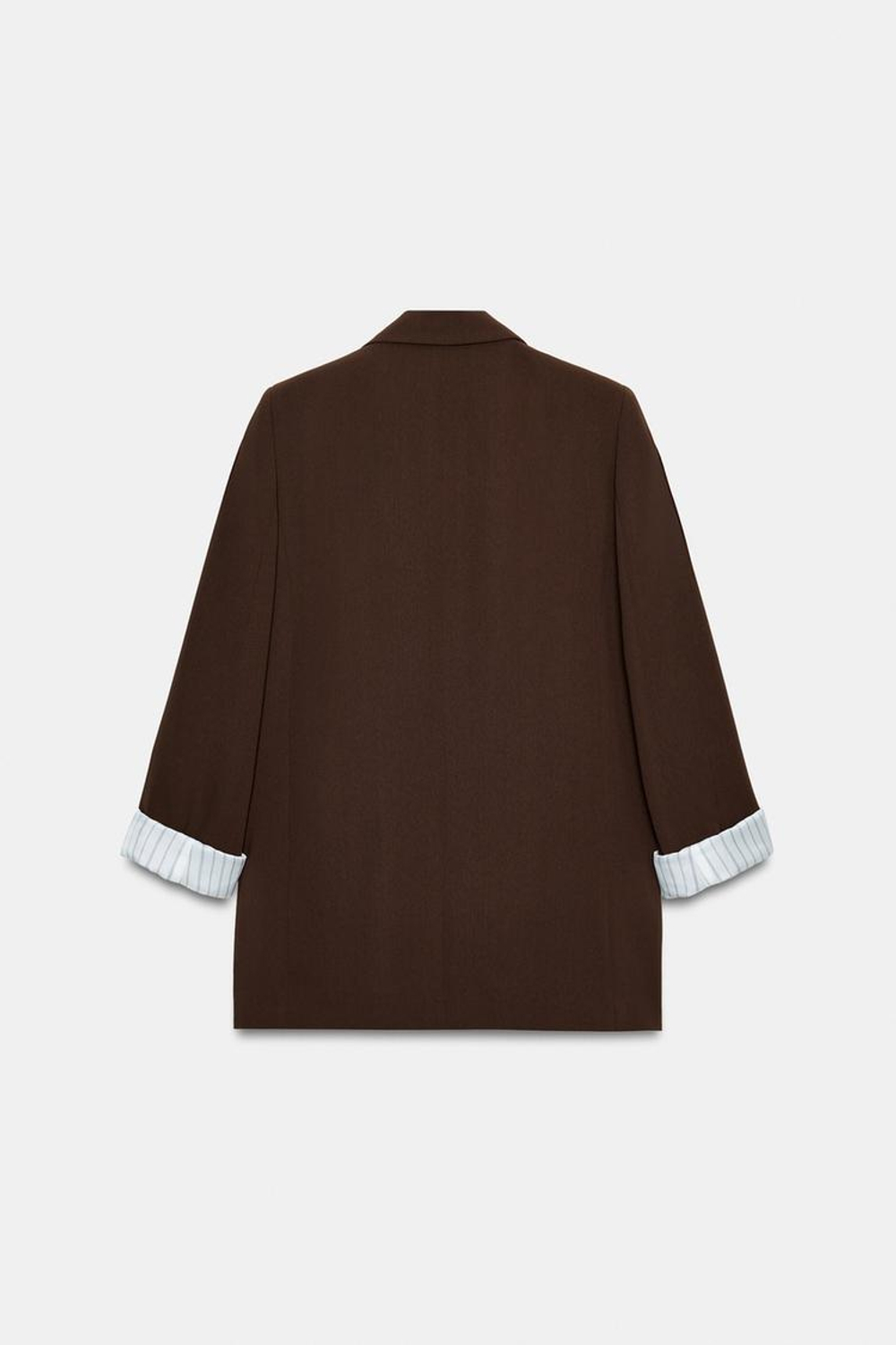 ZARA БЛЕЙЗЕР С ПРИНТОМ НА МАНЖЕТАХ, КОРИЧНЕВЫЙ