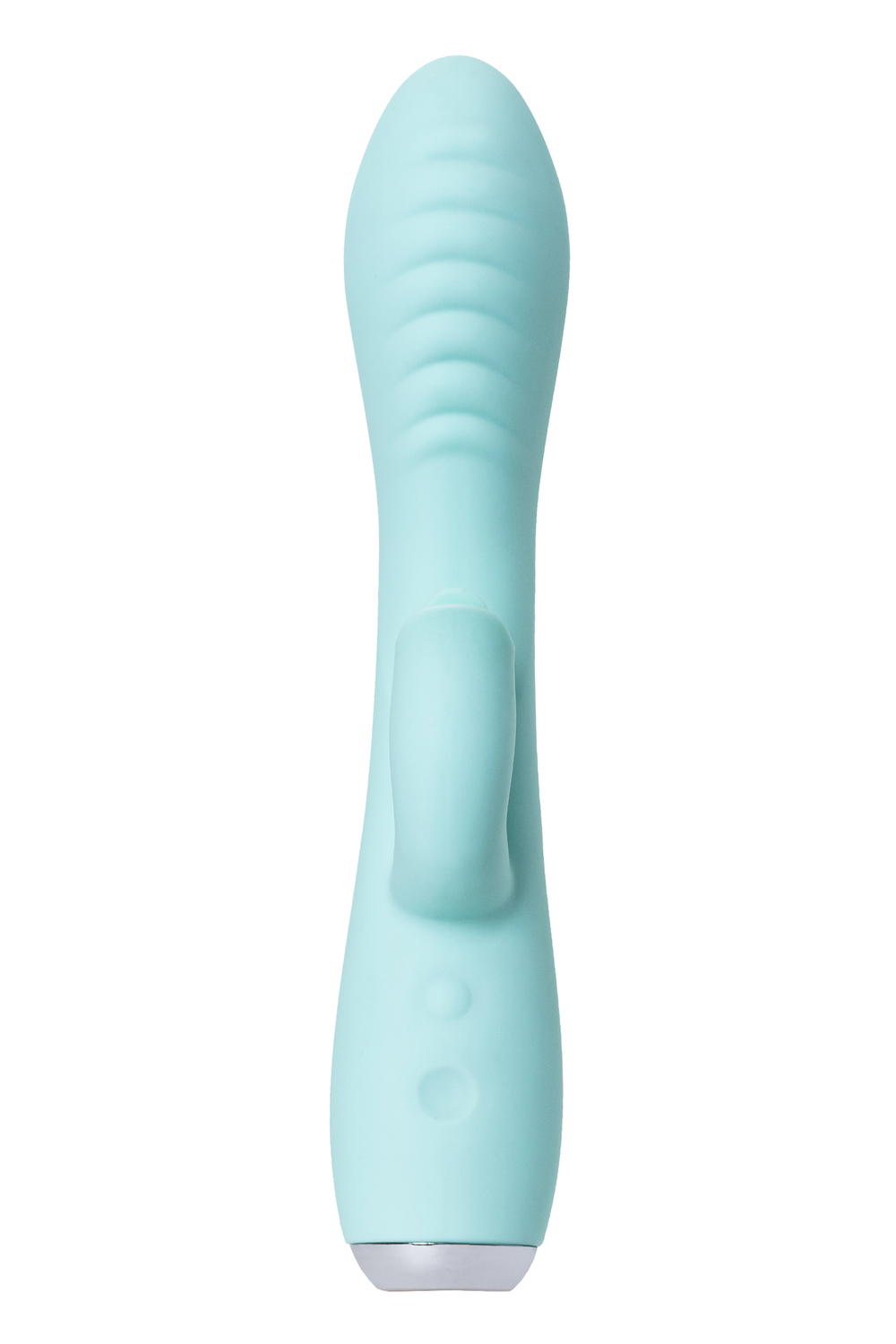 Вибратор с клиторальным стимулятором и язычком Milo мятный 20 см