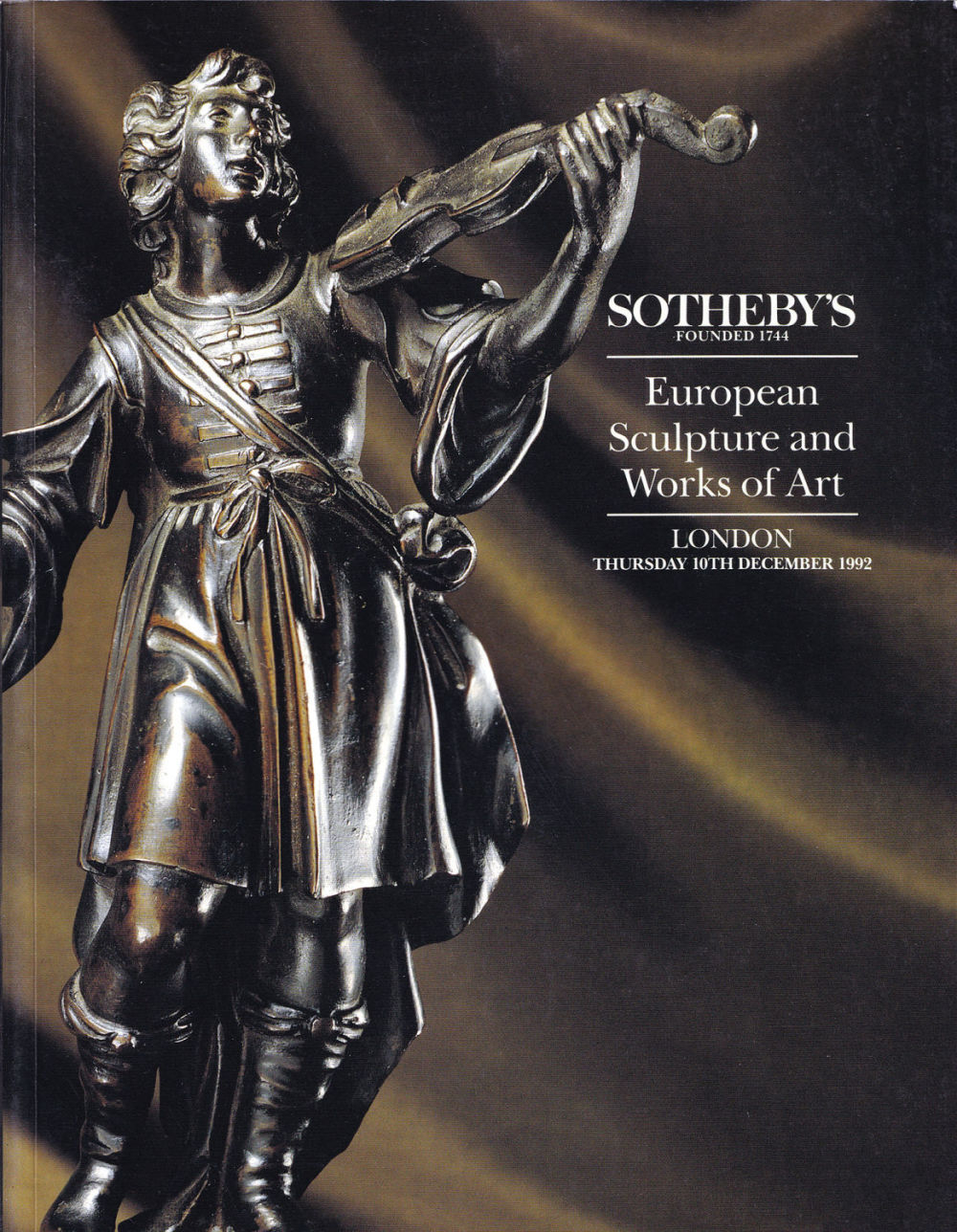 Каталог аукциона Sotheby's, Лондон, Европейское декоративно-прикладное искусство и скульптура от 10 декабря 1992 года