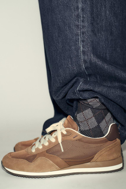 ZARA МЯГКИЕ КРОССОВКИ, КОРИЧНЕВЫЙ