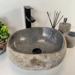Каменная раковина из речного камня RS-05361 (39*36*15) 0861 из натурального камня