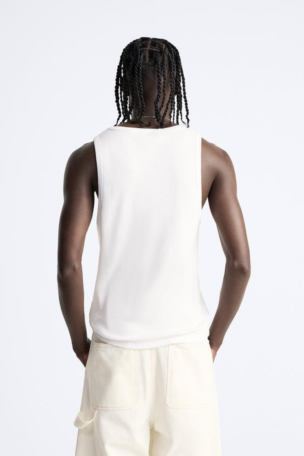 ZARA МАЙКА С КОНТРАСТНОЙ ВЫШИВКОЙ, БЕЛЫЙ