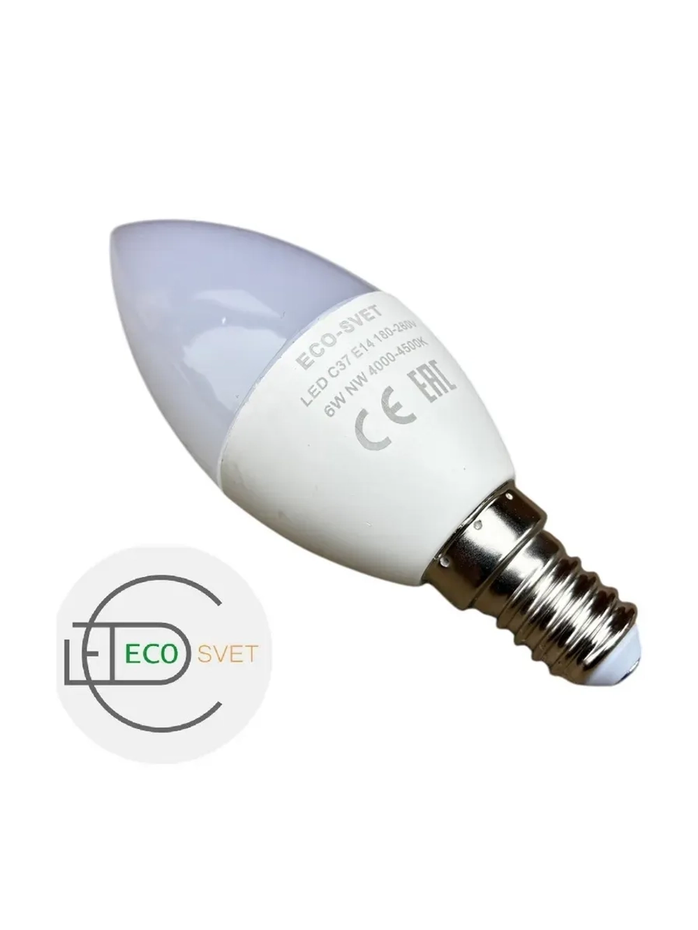 Светодиодная Led Лампа С37 Е14 6W нейтр 10шт