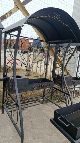 Мангал лоза большой с крышей ПЛИТА мк043 КАП