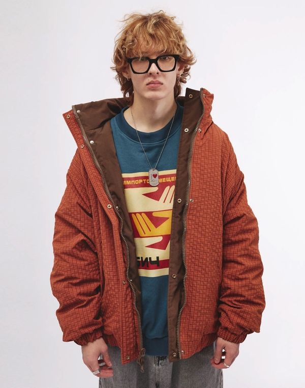 Пуховик двухсторонний кирпич - фото 6