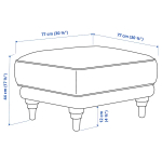 Пуф - IKEA ESSEBODA/ЕССЕБОДА ИКЕА, 44х77х77 см, синий