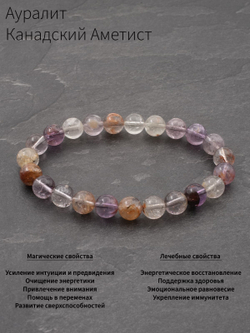 Картинка браслет из камня канадский аметист.