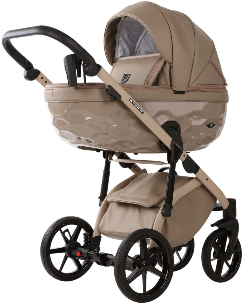 Детская коляска Adamex Chantal Pro Natura 2 в 1 CN-4-CAPPUCCINO (БЕЖ. КОЖА)