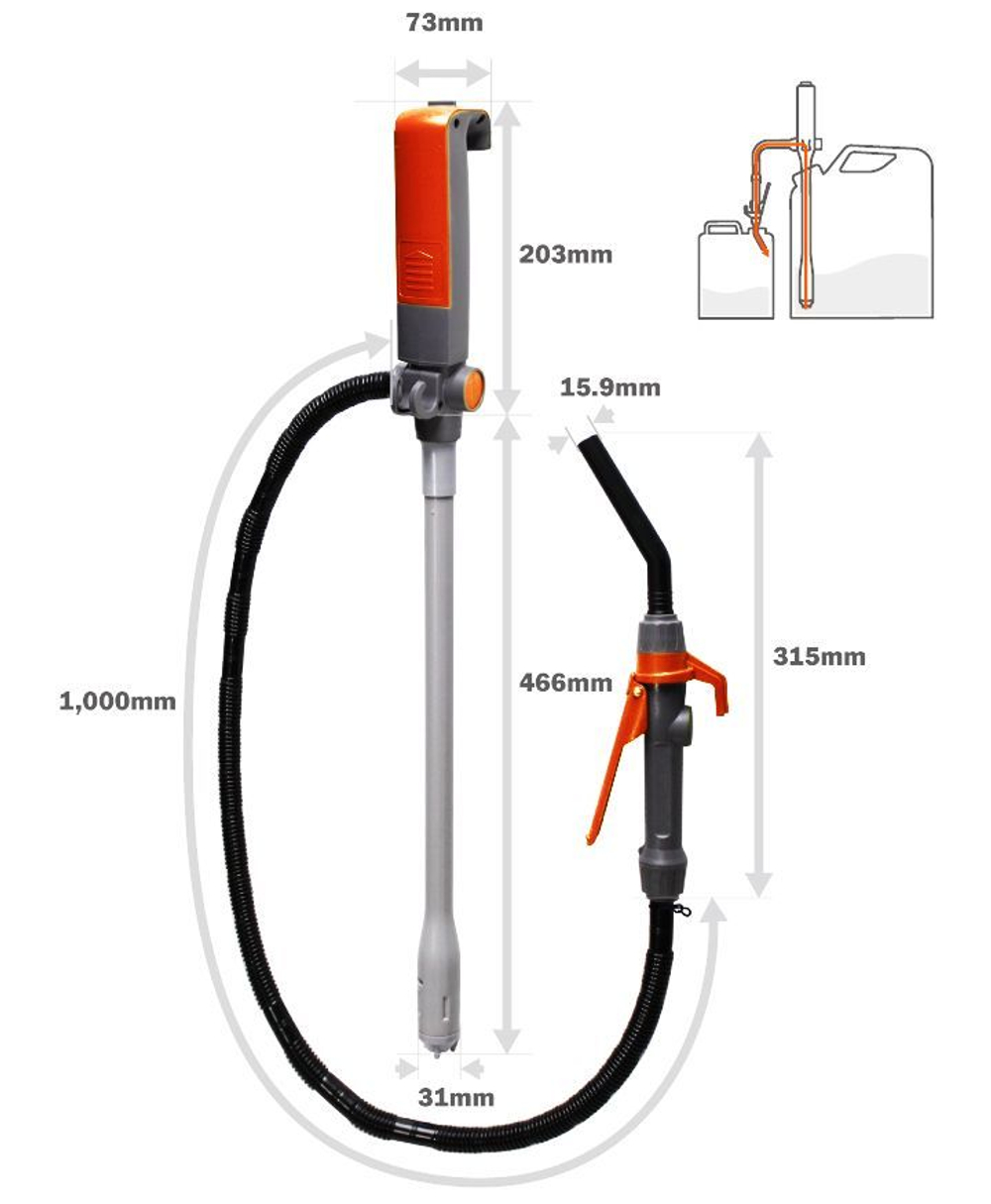 Электрический насос для перекачки топлива с заправочным пистолетом, 9 л/мин (10261289)/ насос для бензина электрический