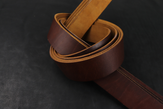 Ременная заготовка шоколад с финишной отделкой гладкая