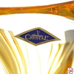 Фруктовница Aurum Crystal Plantica янтарная 33см
