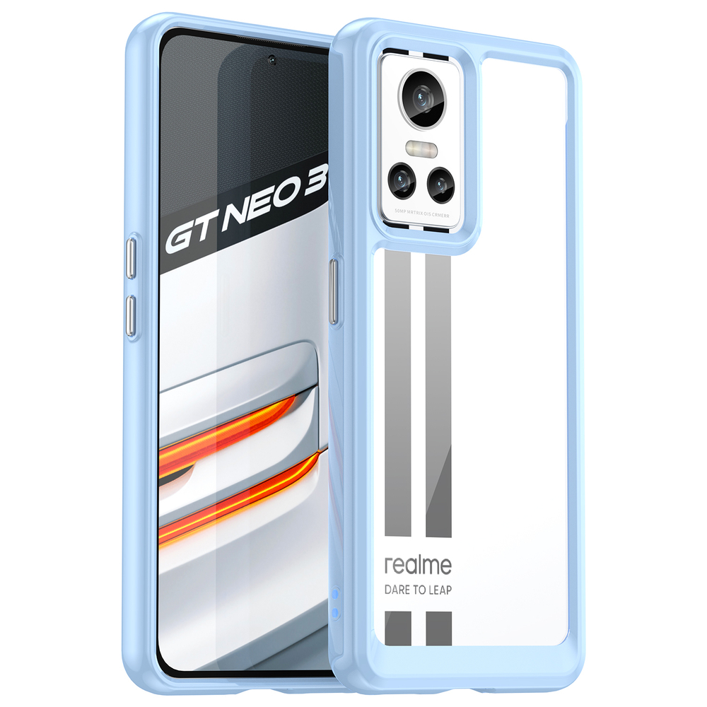 Усиленный чехол с мягкими рамками синего цвета для смартфона Realme GT Neo 3