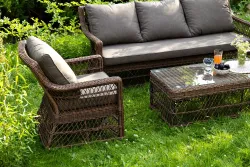 "Гранд Латте" лаунж-зона из искусственного ротанга, цвет коричневый